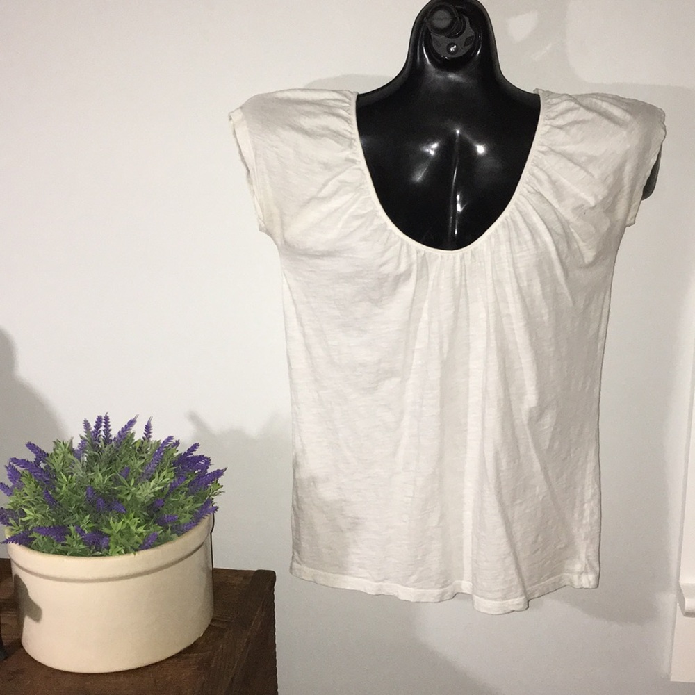 LOFT cotton scoop neck tee // size small